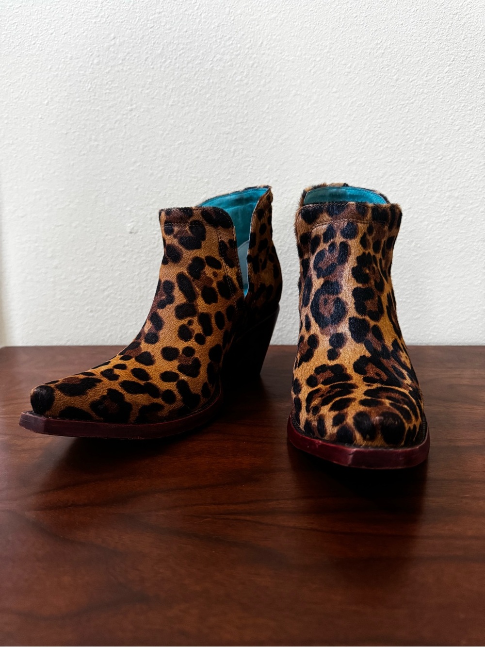Ariat Dixon Ankle Cowgirl Booties 7 Calf Hair Leopard Print